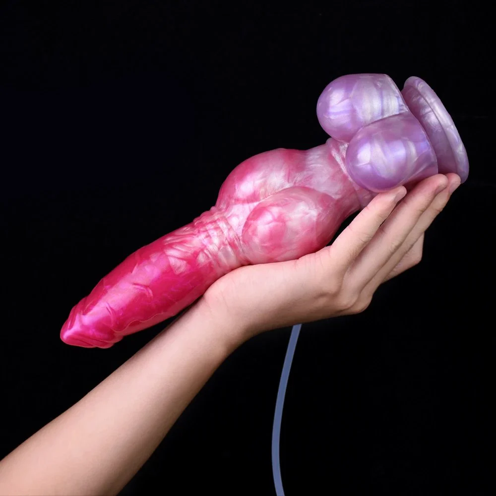 Soft Silicone Squirting Dildo Equipped with Injector and Pump 759g Realistic Dildo Adult Sex Toys