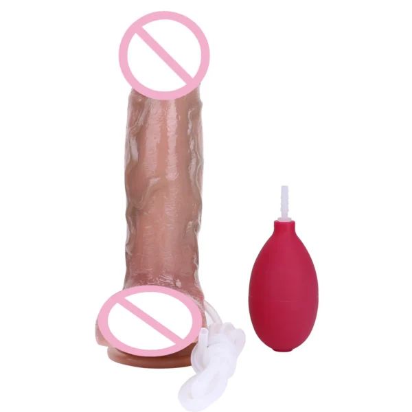 Squirting Dildo Sex Toys Silicone Ejaculating Dildo Body-Safe Strong Suction Cup for Hands Free Play G-Spot Anal Stimulator