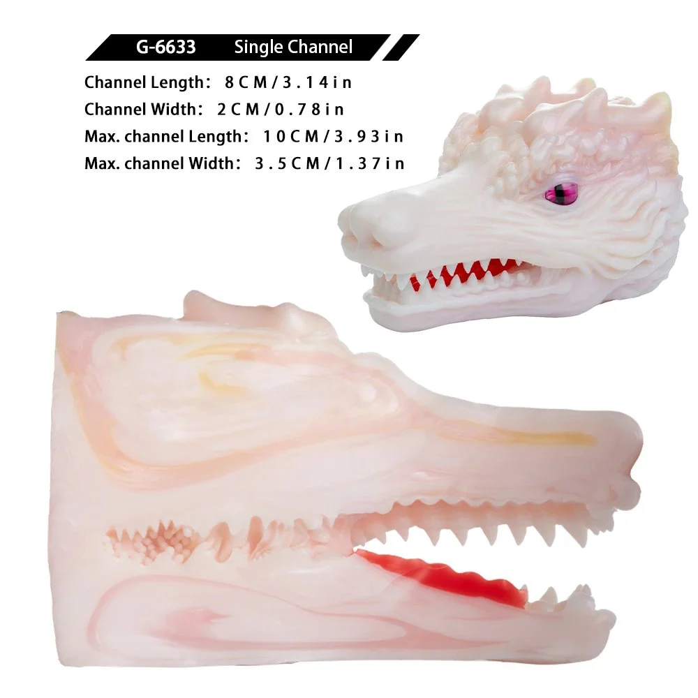 Fantasy Dragon Head Pocket Pussy Male Sex Toys 2-in-1Oral Sex Penis Masturbator Deep Throat Furry Sex Toys Stroker for Men