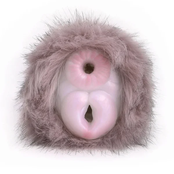 Fantasy Little Dark Rabbit Masturbation Cup Double Hole Soft Silicone Male Adult Sex Toys Plush Monster Pussy Pocket
