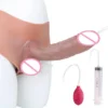 Super Long Realistic Squirting Solid Strap on Dildo Wearable Penis Pants Adult Stimulation Ejaculating Sex Toy for Woman Lesbian