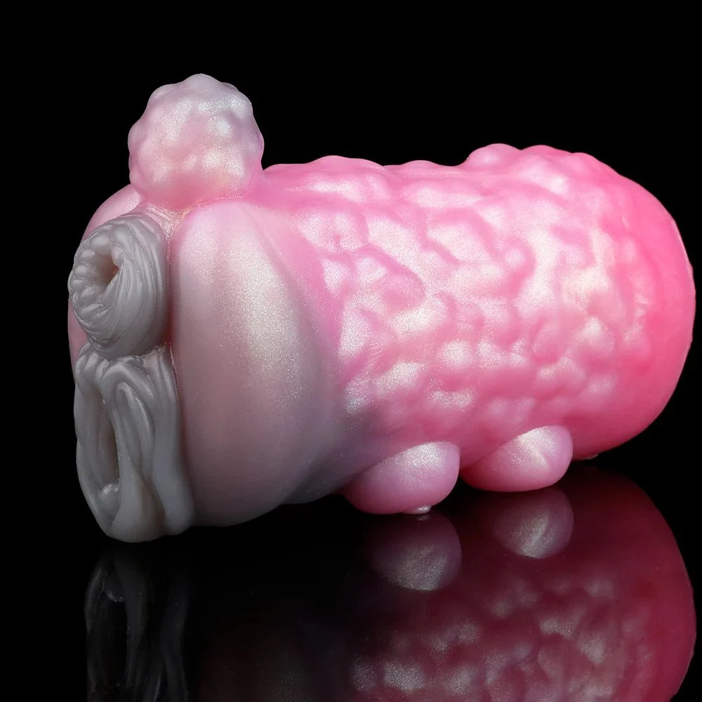 Fantasy Monster Dragon Beast Masturbation Cup Polarized Gold Powder Soft Silicone Vagina Male Masturbator Adult Toys