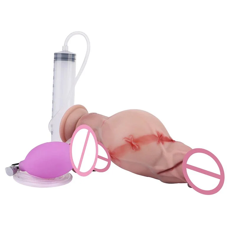 New Super Soft Material Real Silica Feel Adult Toys Inflatable and Squirtable Dildos Sex Toys for Couples with Suction Cups