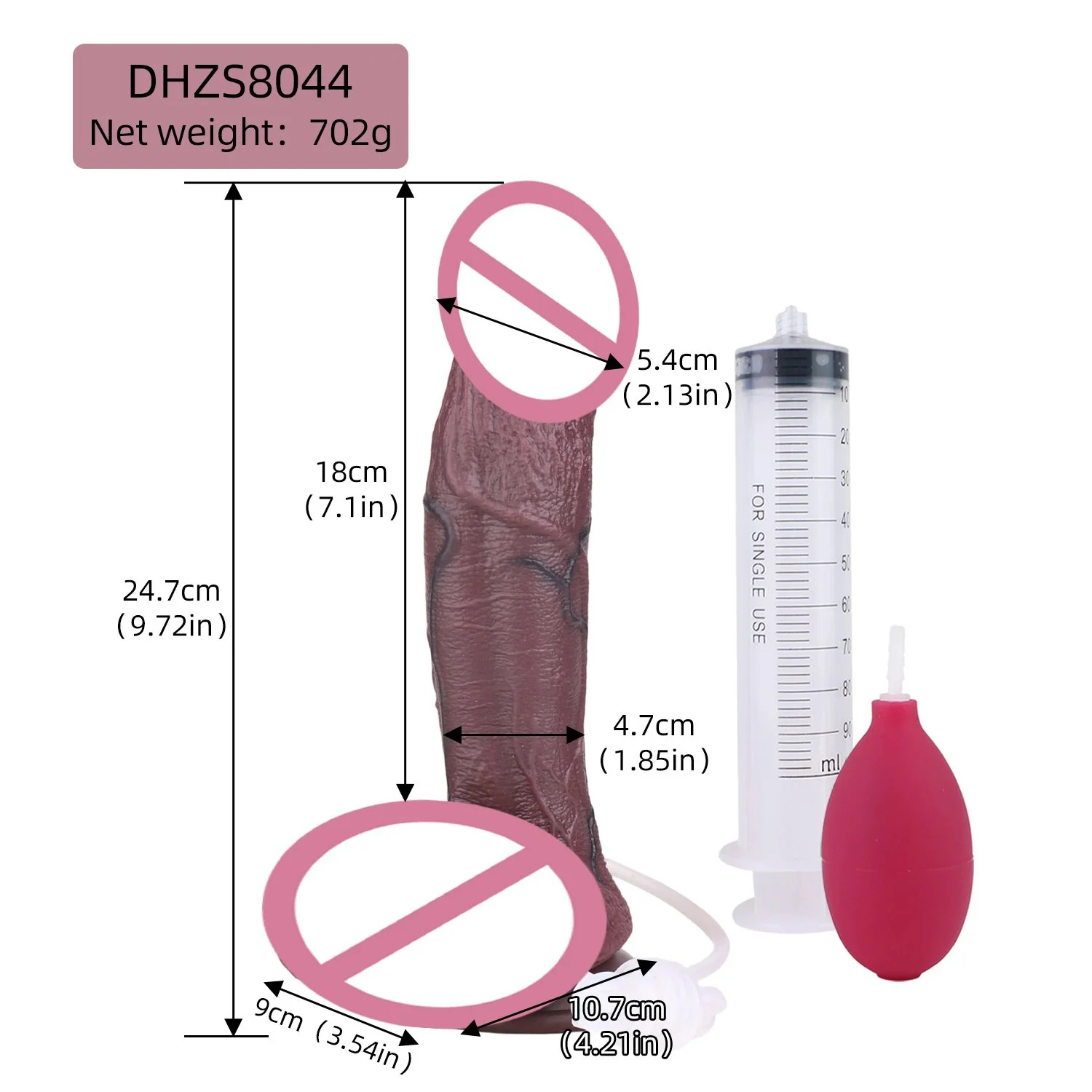 Obsidian-colored Realistic Dildo Medical-grade Silicone Squirting Dildo Adheres to the Body Suitable for Women