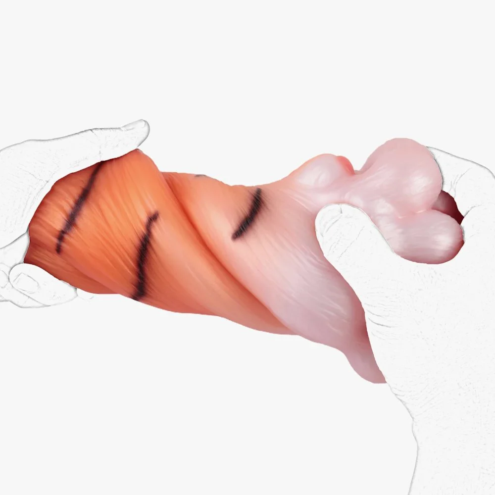 Animal Tiger Paw Fantasy Channel Silicone Male Masturbator Realistic Textured Pocket Pussy Stroker Adult SexToy