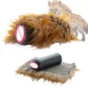 Furry Hyena Silicone Male Masturbator Strong Grip Realistic Feeling Handheld Stroker Style Adult Toy for 18+ with