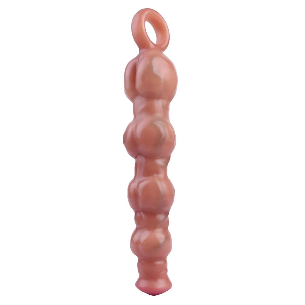 Vibrating Vaginal Stimulation Prostate Massager Anal Toys Silicone Anal Beads with Pull Ring Design Sex Toy for Men Women Couple