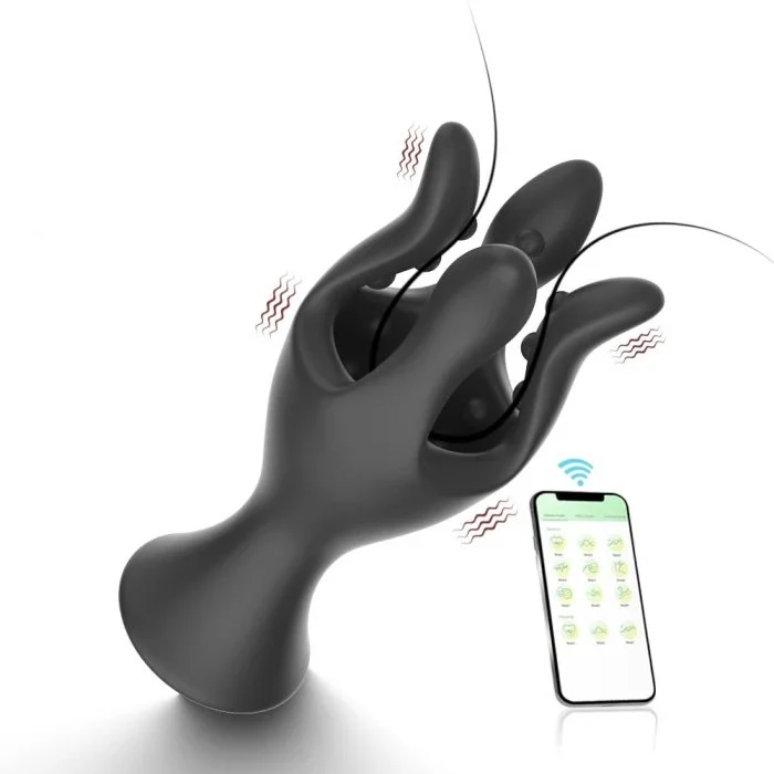 App Controlled Men's Pleasure Toy 9 Frequency Silicone Vibrating Penis Trainer for Men Self-Masturbation