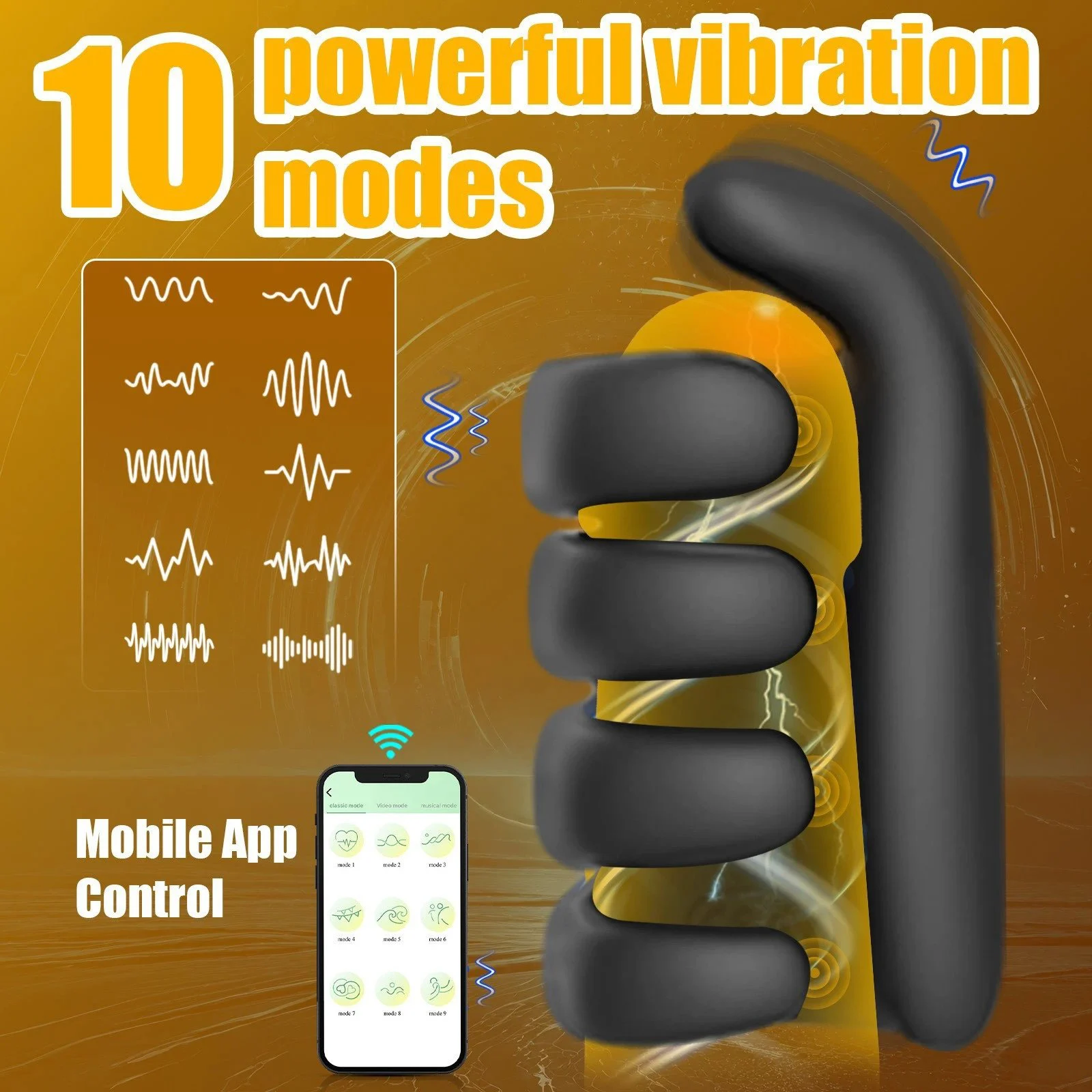 10 Modes Men Masturbator App Control Finger Male Masturbation Men Sex Toys Penis Trainer