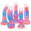 Super Large Liquid Silicone Animal Butt Plug Luminous Glow in the Dark Dildos Huge Dragon Dildo