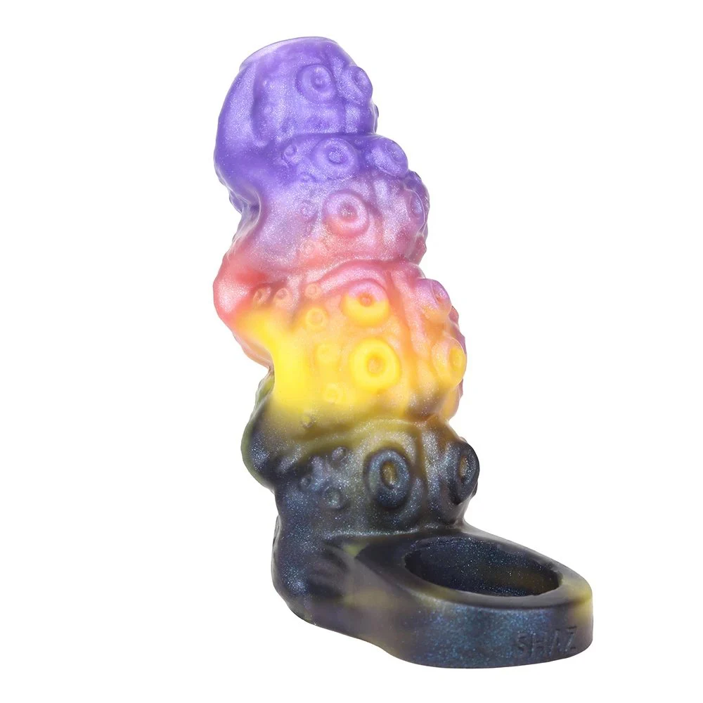 Double Opening Fantasy Series Male Penis Extender Liquid Silicone Penis Condom Effective Enlargement
