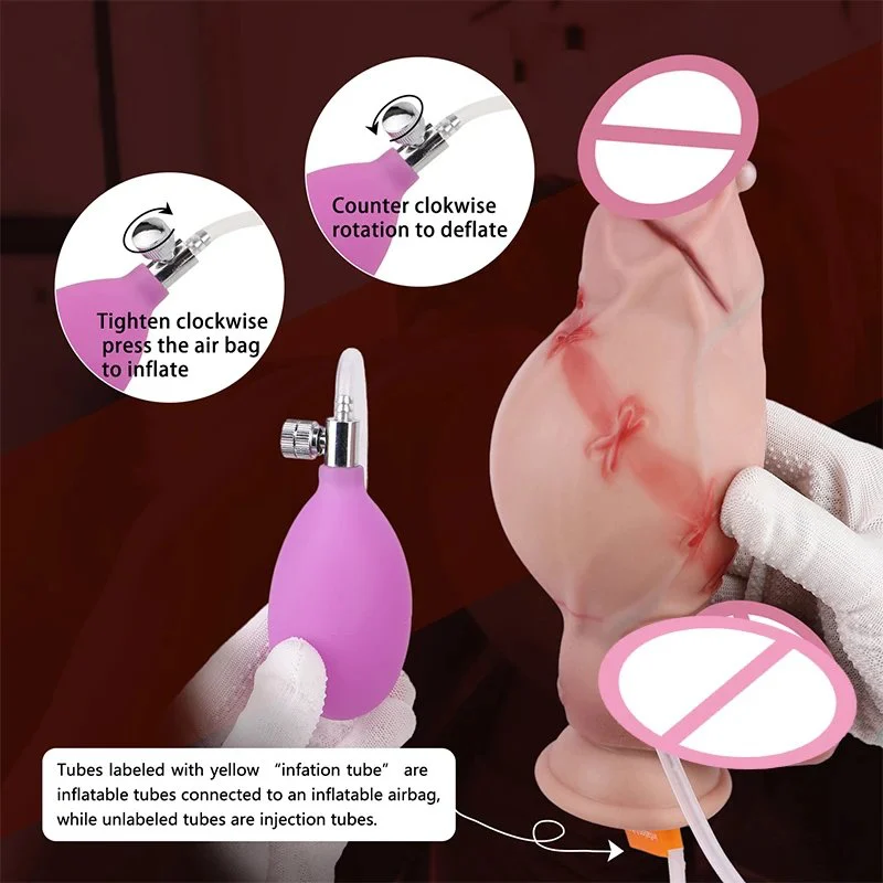 New Super Soft Material Real Silica Feel Adult Toys Inflatable and Squirtable Dildos Sex Toys for Couples with Suction Cups