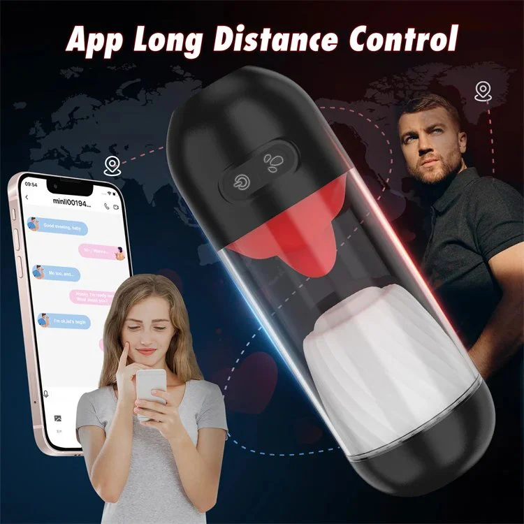 9 Modes USB 360 Rotation Licking Tongue App Control Masturbators Sex Toy Men