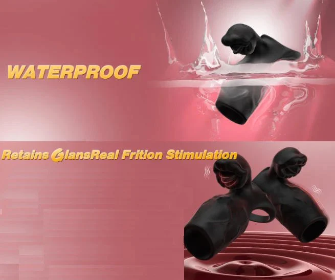9 Modes Tongue Licking Clitoral Stimulator Vibrating Cock Ring with Penis Sleeve Male Sex Toys for Men
