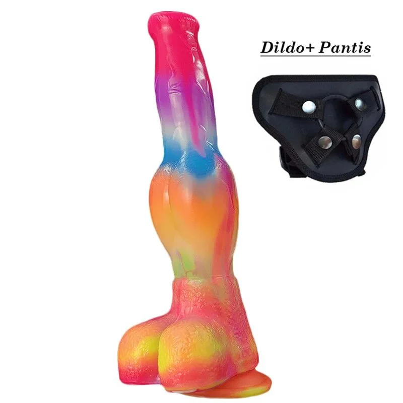 Trend Glow in the Dark 26cm Fantasy Dildo Animal Dog Penis Knot Big Dildo