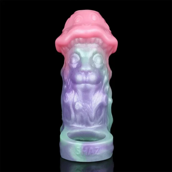 Fantasy Crimson Sprout Hollow Penis Soft Silicone Sheath Stretchable Enlarge Sex Toys Monster Cock Sleeve for Male