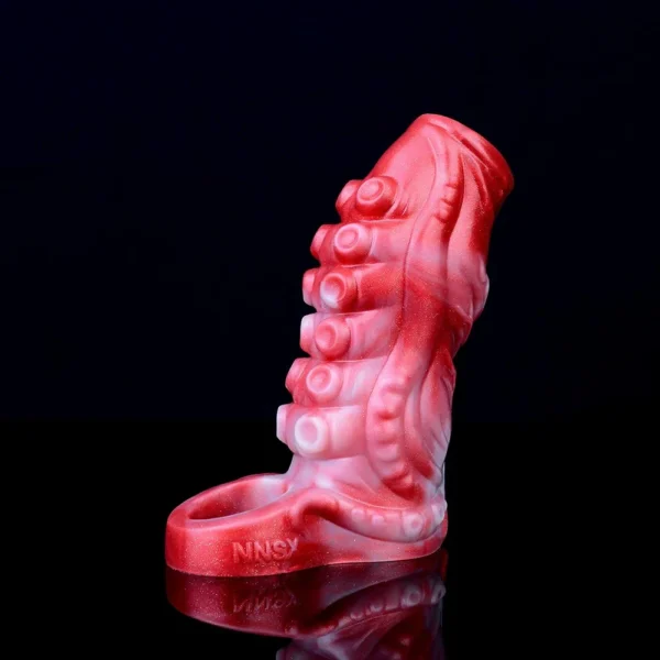 Fantasy Octopus Cock Sheath Silicone Penis Sleeve Sex Toys with Anti-off Design for Couples Sleeve Enlargement Reusable Condom