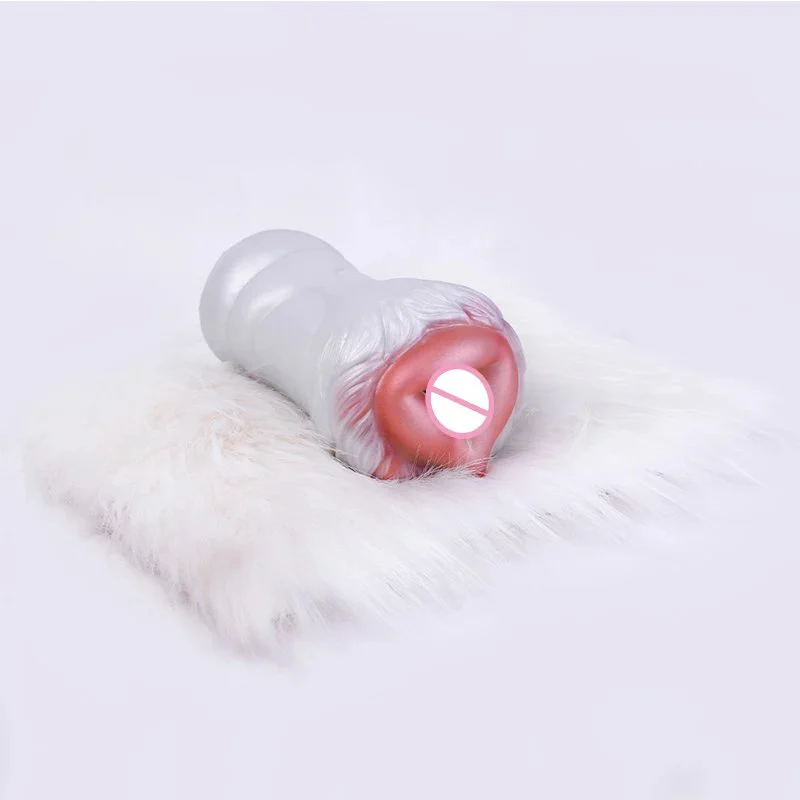 Animal Plush Pussy Male Masturbator Cup Fantasy Silicone and Faux Fur Sex Toys Single Channel Masturbation Cup Anal Pussy