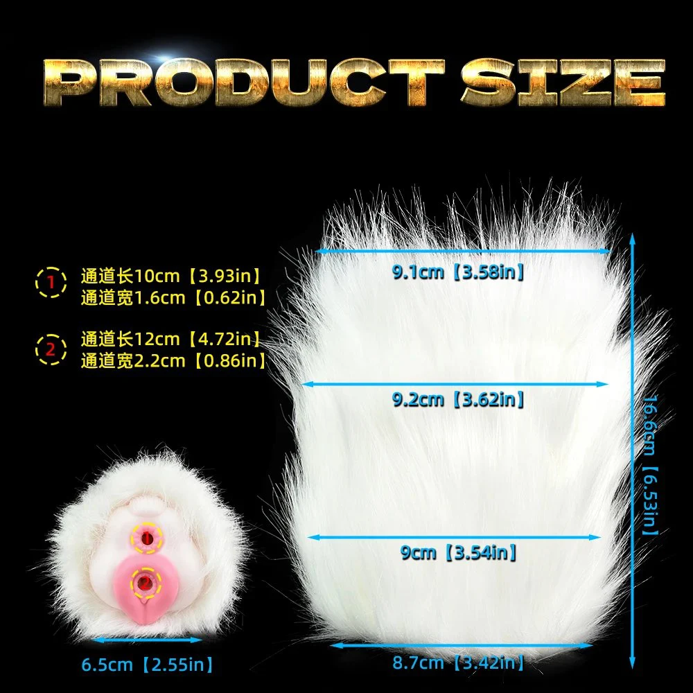 Furry Dual Channel Silicone Male Masturbator Fantasy Animal Pussy Stroker Furry Onahole Sex Toys for Men Realistic Vagina