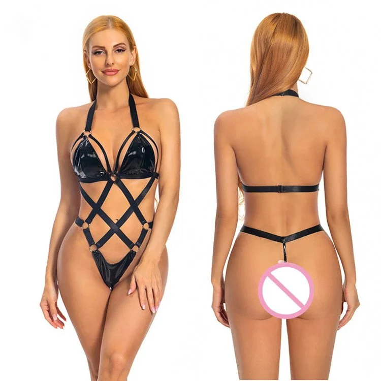 Pu Leather Women Sexy Underwear Bodysuits Sex Toys for Women