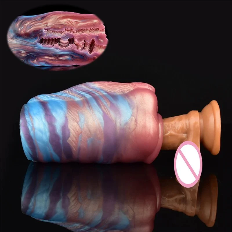 Fantasy Masturbator Double Hole Realistic Silicone Animal Mouth Male Masturbator Cup Sex Toys for Male