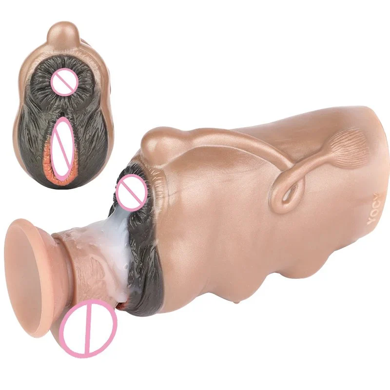 Horse Male Masturbator Silicone Stroker Fantasy,Fantasy Dual Channel Animal Silicon Pocket Pussy, Masturbation Machine Men