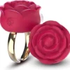 Magnetic Charging High Frequency Vibration Rose Ring Clitoral Vibrator for Couples Sex Life
