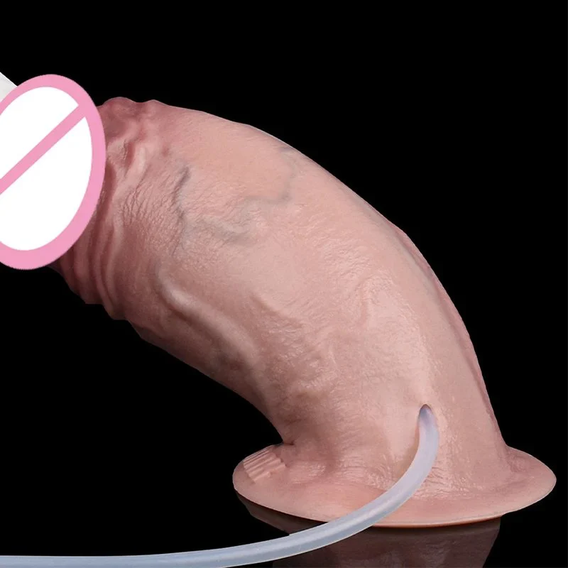 Ultra Thick Squirting Dildo With Strong Sucker Silicone Ejaculating Penis Sex Toy for Men Women Butt Expansion Masturbator