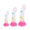 Vaginal Anal Sex G Spot Realistic Heart Design Liquid Silicone Glowing Dildo Strong Suction Cup