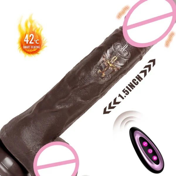 Super Long XXL Realistic Silicone Huge Big Remote Heating Dildo Machine Automatic Thrusting Dildo Vibrator for Women Men Sex Toy