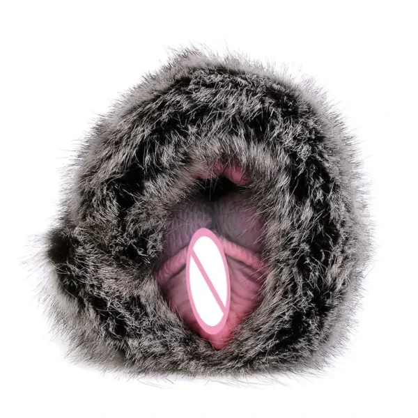 Fantasy Silicone Masturbator With Fur Dual Hole Adult Sex Toys for Men Realistic Vagina Pocket Pussy All-pass Channel