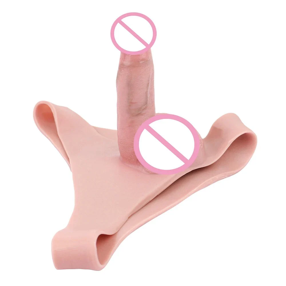 Hollow Penis Sleeve Enlargement Toys Panty Briefs Reusable Condom for Men