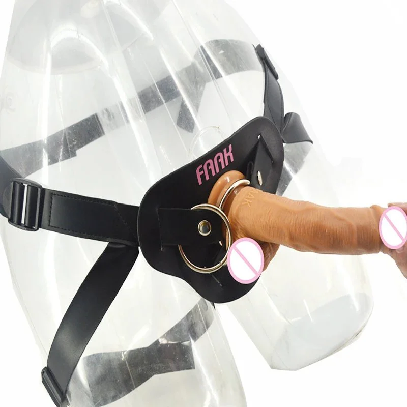 Strapon Realistic Dildo with Belt Lesbian Couple Sex Tool Harness Dildo with Belt Strap on Sex Toy for Couple Pegging