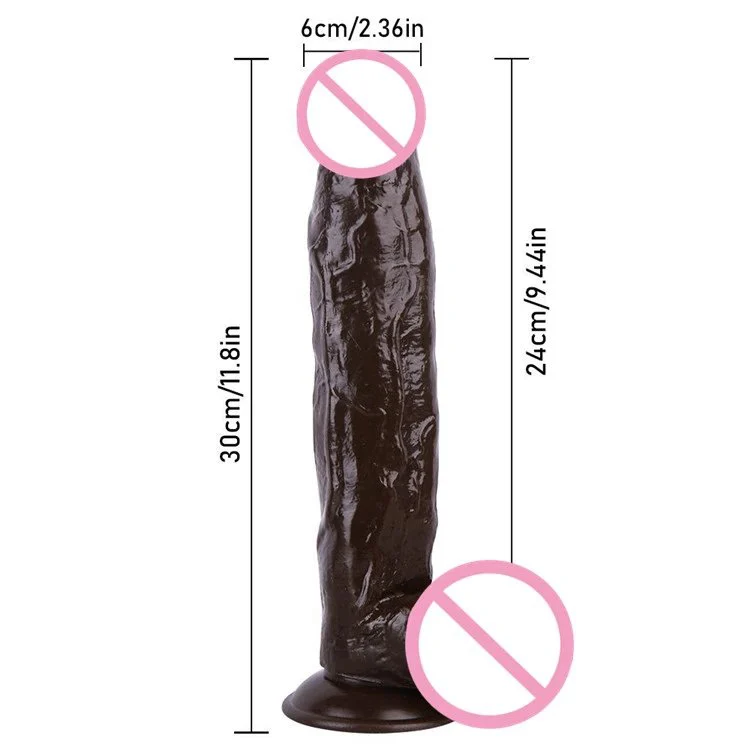 Super Black Coffee Dildo Penis with Belt Strap on Dildos for Lesbians Sex Toys for Women