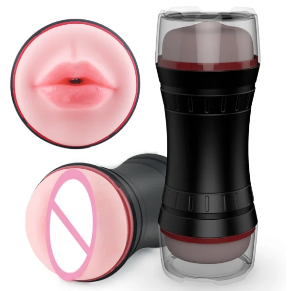Male Masturbation Cup Sex Toy Aircraft Cup Design with Flashlight Type Feature for Men