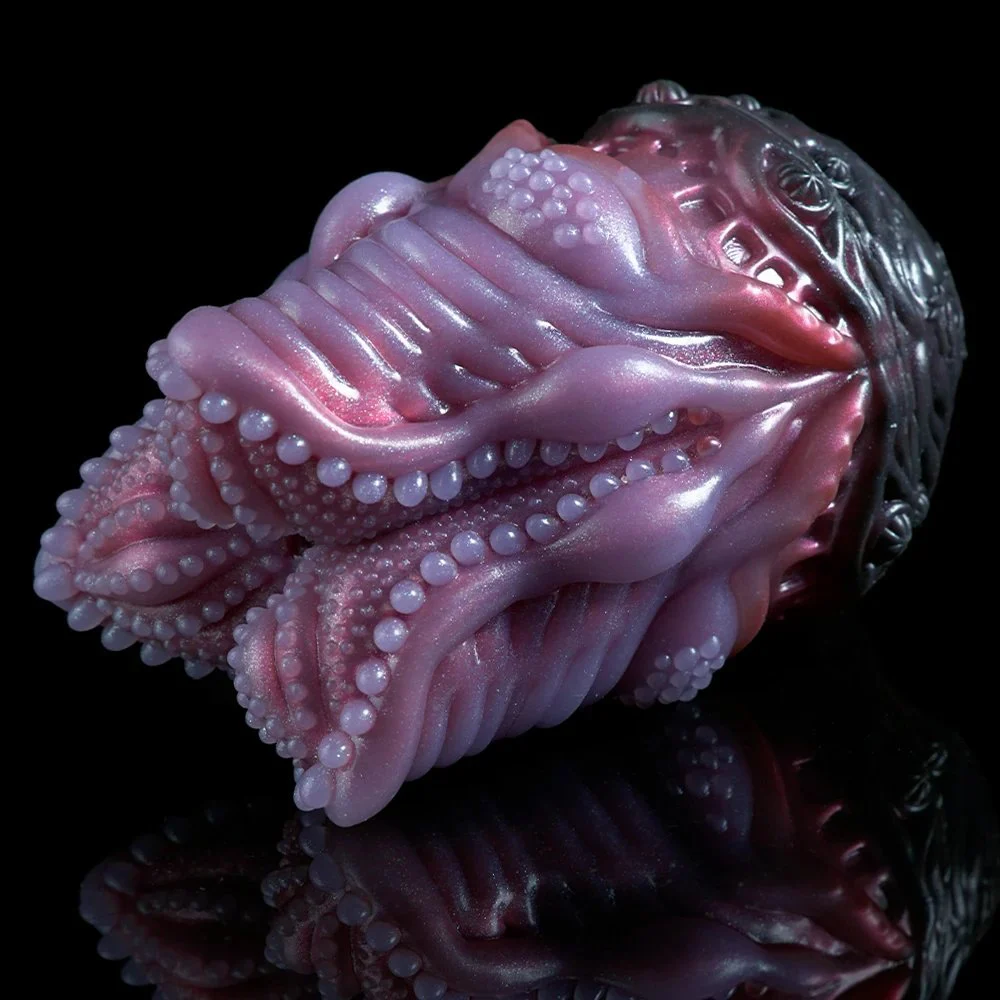 Purple Soft Egg Stroker for Men Unique Alien Shape Single-Channel Masturbation Sleeve