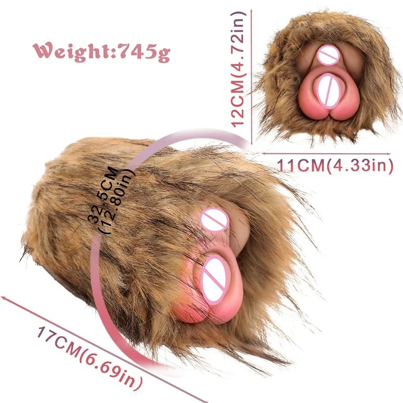 Fantasy tiger Cup Masturbating Sex Toy Soft Suction Cup Anal Sex Toy Realistic Skin Silicon Vagina for Men