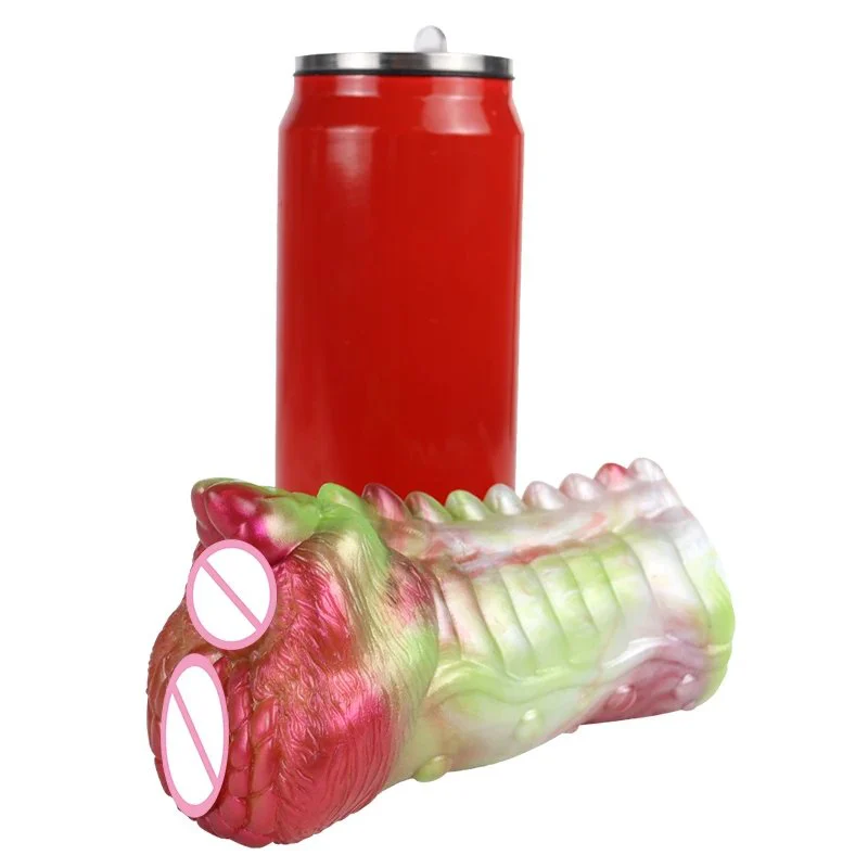 Realistic Monster Masturbator Pocket Pussy Sex Toy 3D Silicone Double Tunnel Cup Pocket Pussy Large 3D Vagina Clitoris Sex Toy