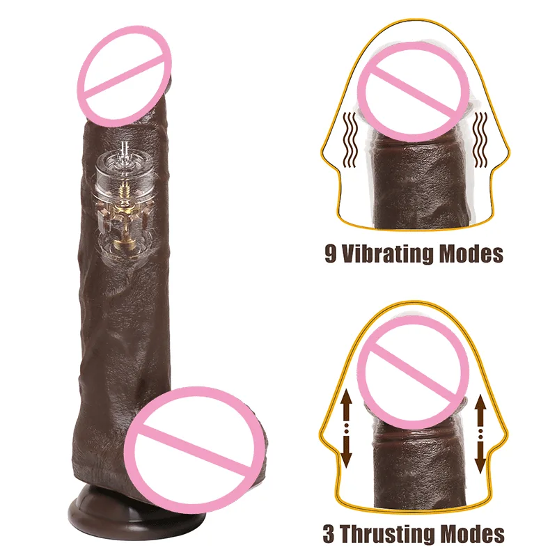 Super Long XXL Realistic Silicone Huge Big Remote Heating Dildo Machine Automatic Thrusting Dildo Vibrator for Women Men Sex Toy