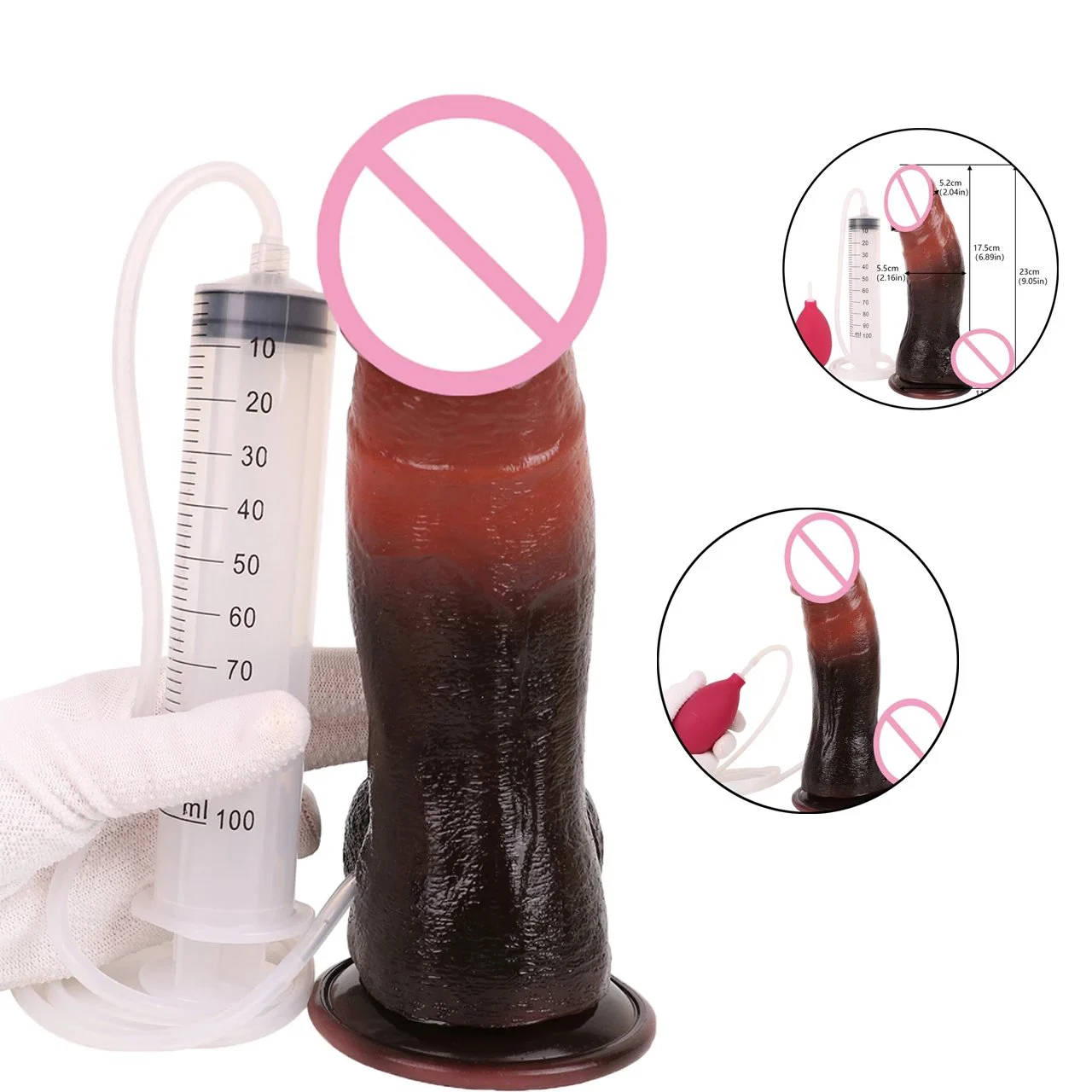 Thick Penis Dildos for Women Men with Squirting Function air Bag and Injector Equipped Erotic Toys