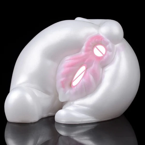 Male Masturbation Cup White pink Shape Silicone Masturbator Soft Emulational Vaginal Bulge Portable Manual Sex Toys for Man