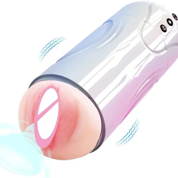 Men's Smart Aircraft Cup 20 Kinds of Vibration + Suction Mode LCD Display Masturbation Sex Toy