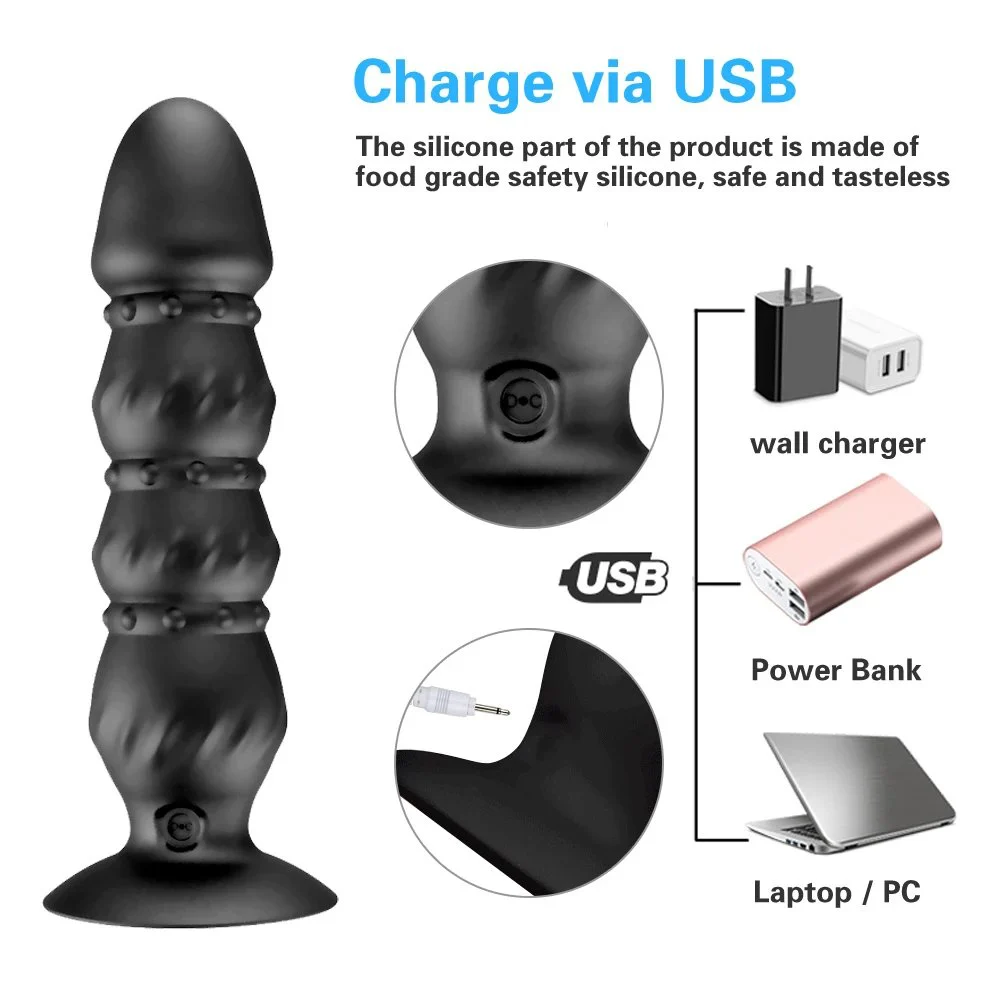 Wireless Remote Control Vibrating Male Prostate Massager Silicone Anal Vibrator Butt Plug Sex Toy for Men With Suction Cup