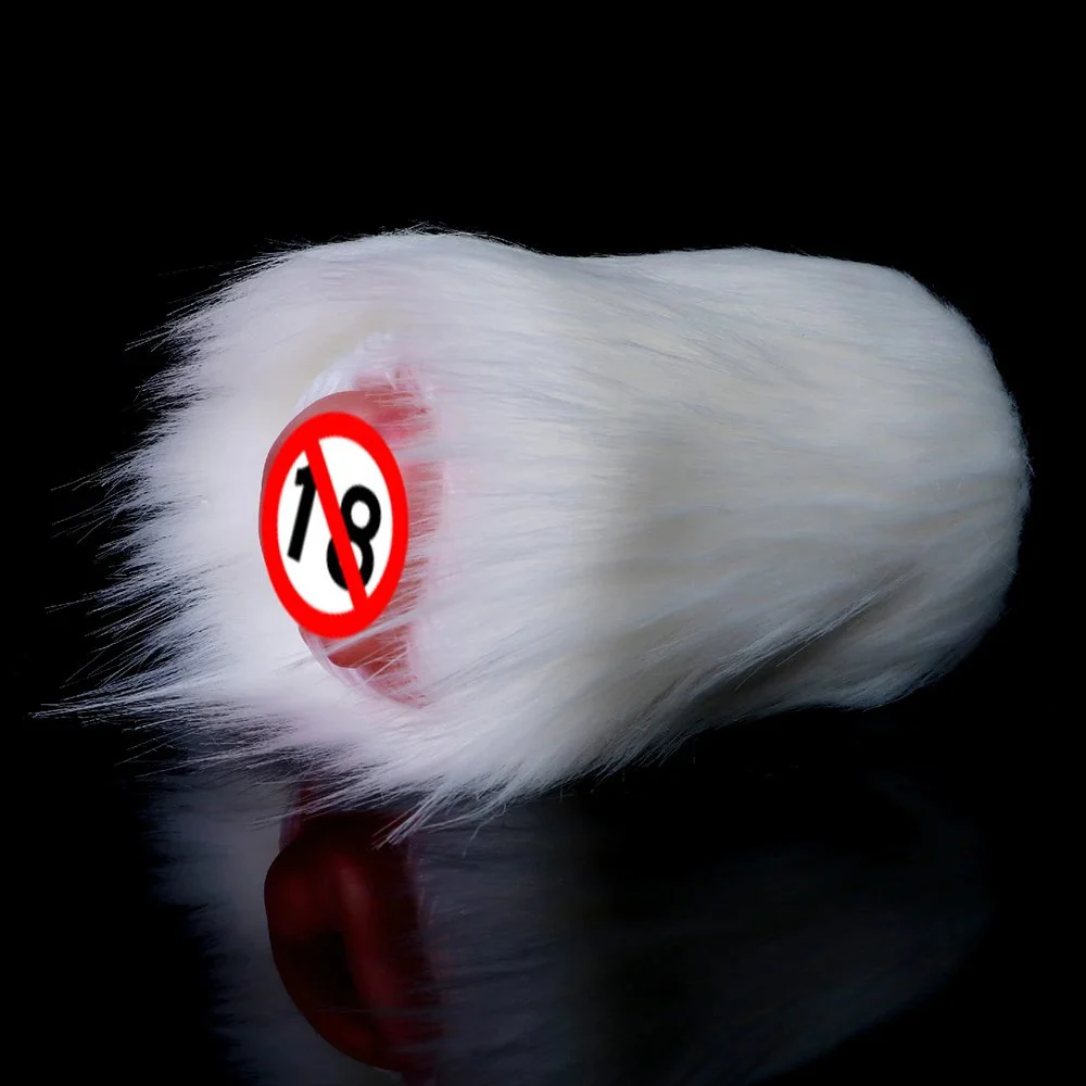 Simulation Animal Fantasy Silicone Dog Masturbator Pocket Pussy Stroker with Animal Fur Fantasy Sex Plush Toys for Men