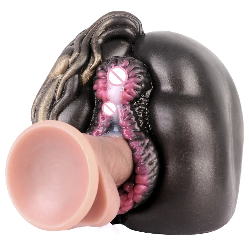 Silicone Male Masturbator for Man Simulation Animal Fox Buttock Inverted Mold Pocket Penis Stroker 3D Lifelike Butt With Vagina