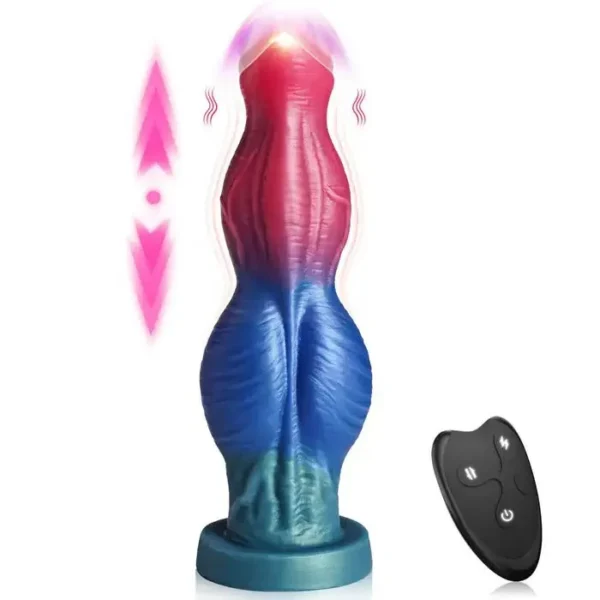 Unique Design 10Inch Fantasy Dragon Monster Huge Dildo G-Spot Remote Control Thrusting Vibrating Knotted Dildo for Women Sex Toy