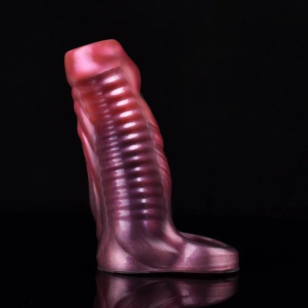 Male Penis Sleeve Extender Enlarger Sheath Reusable Penis Sleeve Cock Ring Animal Penis Sleeve with Convex Textures