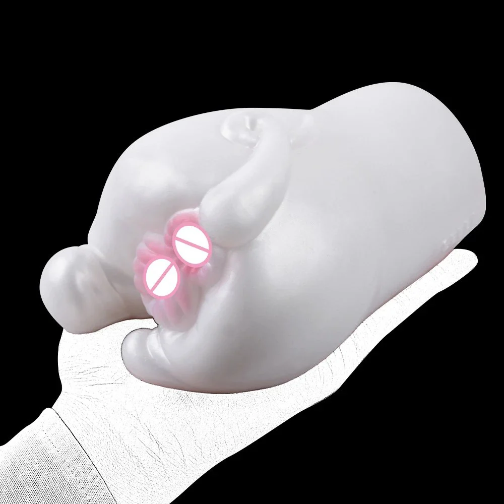 Male Masturbation Cup White pink Shape Silicone Masturbator Soft Emulational Vaginal Bulge Portable Manual Sex Toys for Man