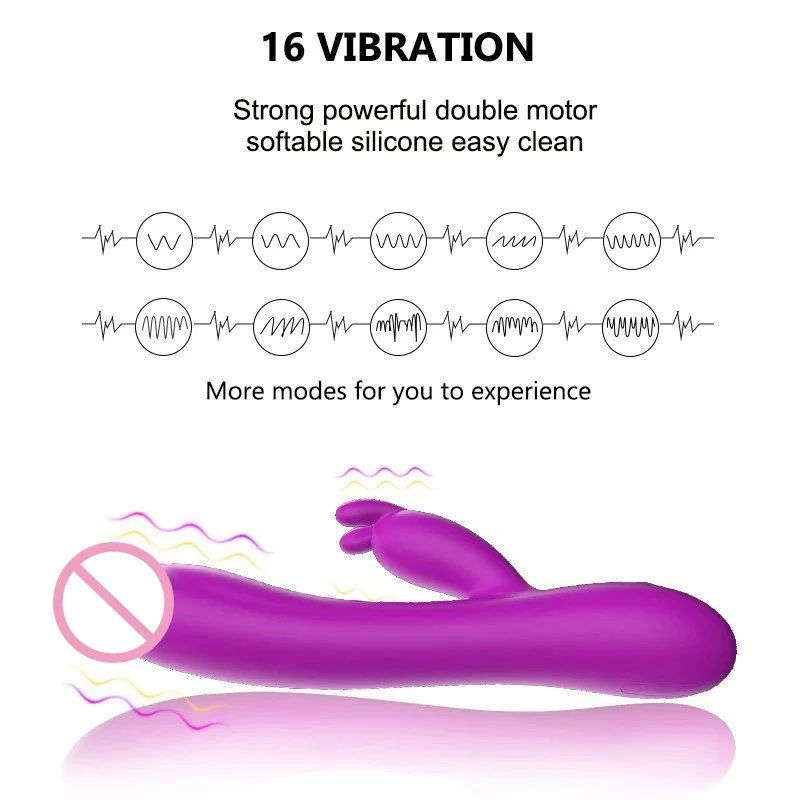 Adult Toy Dual-motor Rabbit Vibrator for Women Rechargeable AV Wand Silicone Masturbator