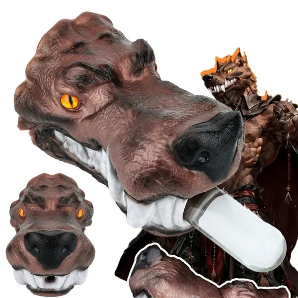 Real Wolf Head Male Masturbator Pocket Pussy Stroker Onahole Animal Vagina Sex Toys Adult Supplies Sex Toy Drop
